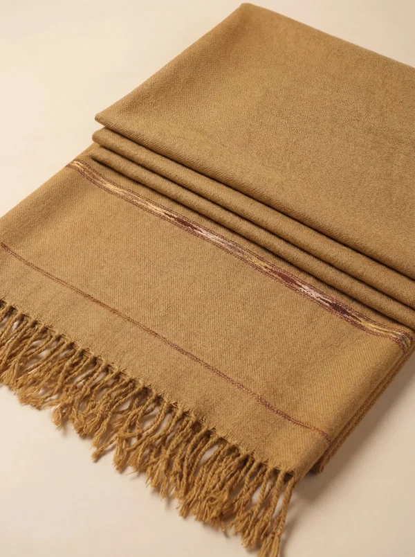 Camel Color Handmade Wool Shawl for Men