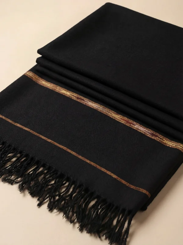 Black Handmade Islampuri Wool Shawl for Men – Soft and Warm