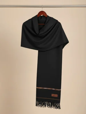 Black Handmade Islampuri Wool Shawl for Men – Soft and Warm
