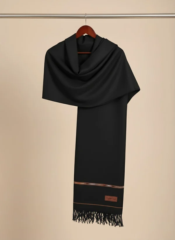 Black Handmade Islampuri Wool Shawl for Men – Soft and Warm