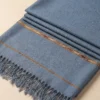 Dusty Blue Handmade Wool Shawl for Men