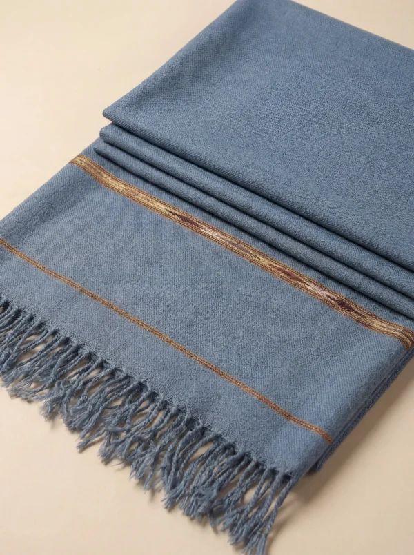 Dusty Blue Handmade Wool Shawl for Men