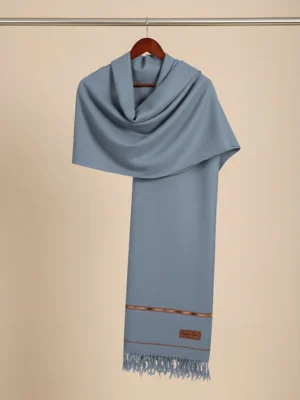 Dusty Blue Handmade Wool Shawl for Men
