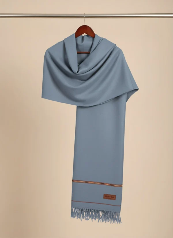 Dusty Blue Handmade Wool Shawl for Men