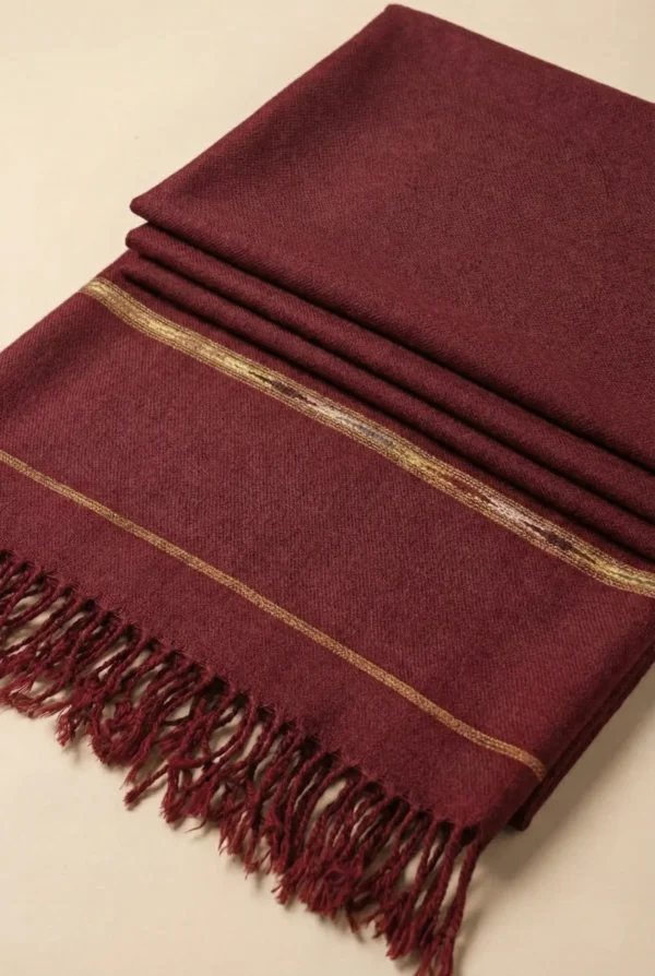 Mehroon Handmade Islampuri Wool Shawl for Men