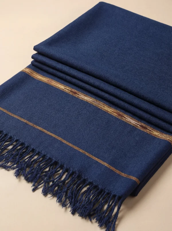 Neelab Blue Handmade Wool Shawl for Men